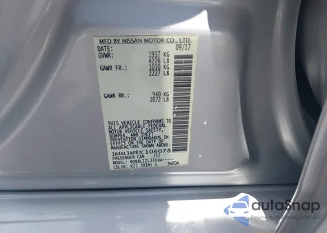 2018 Nissan Altima 2.5 Sv z USA, uszkodzony, nr VIN 1N4AL3AP8JC106078